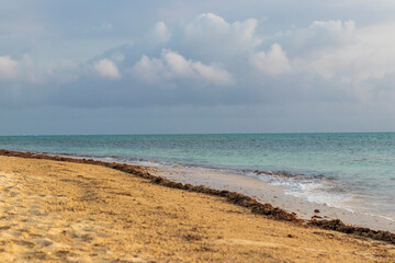 Shot of the dramatic sunrise by the sea. Nature