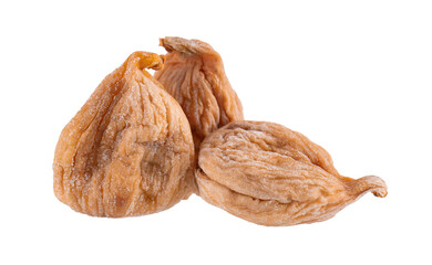 Dried figs fruit isolated on white background. Dried fruit snack.