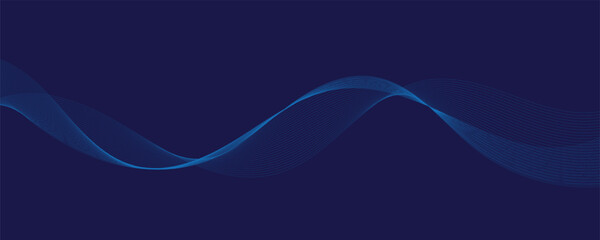 Abstract vector background with blue wavy lines. Blue wave background. Blue lines vector illustration. Curved wave. Abstract wave element for design.