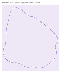 Uruguay plain country map. Low Details. Outline style. Shape of Uruguay. Vector illustration.