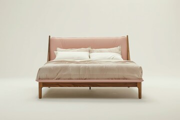 double bed isolated under the white background
