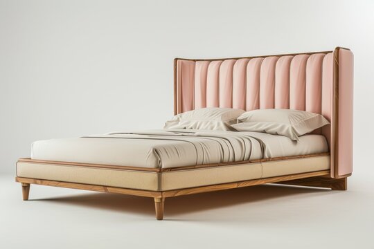 double bed isolated under the white background
