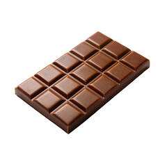 Milk chocolate bar. isolated on transparent background.