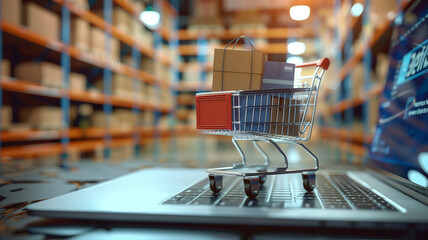 Online shopping e-commerce cart technology store procurement shipping web digital transactions economics 
