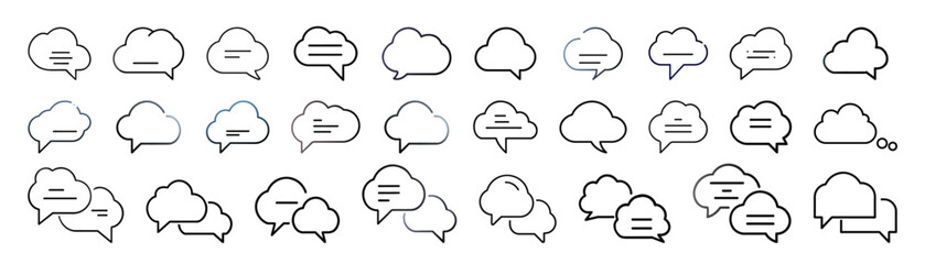 Set of chat speech bubble templates. Cloud speech bubbles collection. 