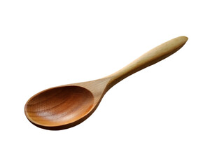 Empty wooden spoon. isolated on transparent background.