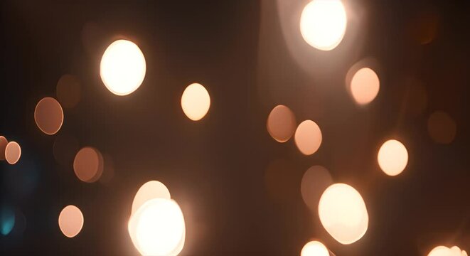 luci scintillanti che brillano dal fondo verso l'esterno dello schermo, sfondo nero, luci brillanti utilizzabili per presentazioni, salvaschermo, prodotti