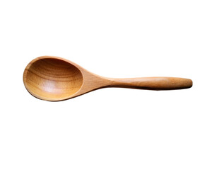 Empty wooden spoon. isolated on transparent background.
