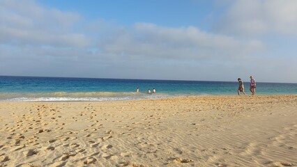 walking on the beach
