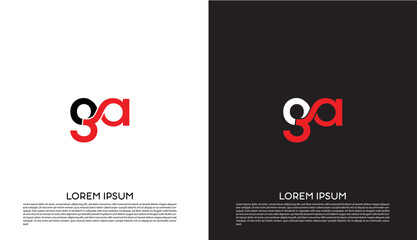 ga Logo, ga logo design, ga professional letter ga icon design, Initial letter ga, ga logo vector design template - obrazy, fototapety, plakaty
