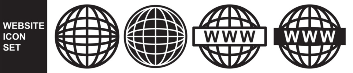 World icon.  Website set icon vector. 11:11