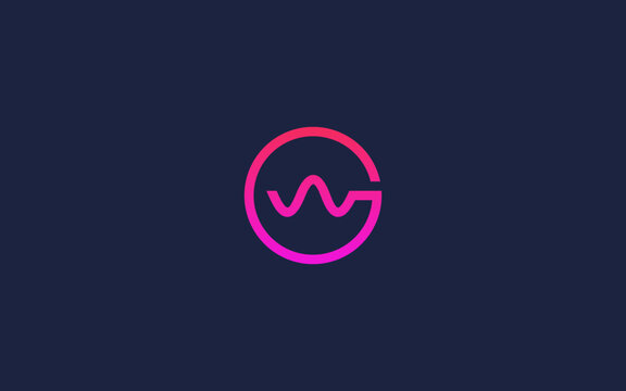 wg letters with sound waves logo icon design vector design template inspiration