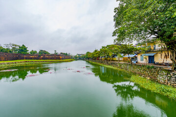 Fototapeta na wymiar Hue - Vietnam. December 08, 2015. Imperial Enclosure Top choice historic site in Hue, Vietnam.