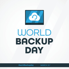 Letter World Backup Day element template design March 31st