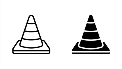 Fototapeta premium Construction cone icon set, vector illustration design. Tools collection. on white background.