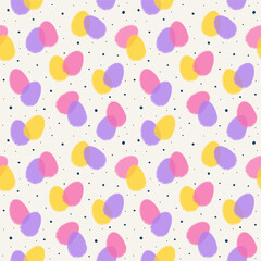 Modern Easter pattern with colourful eggs. Design for a card, poster and wrapping paper. Vector illustration
