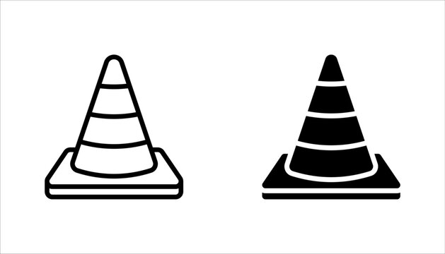 Construction cone icon set, vector illustration design. Tools collection. on white background.