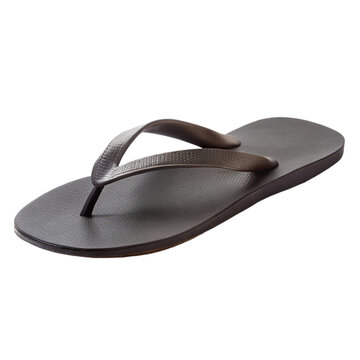 A pair of black flip flops. isolated on transparent background.