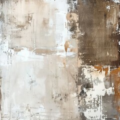 Brown and White Abstract Painting