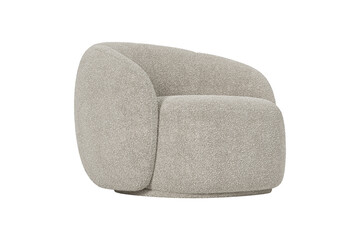 Modern White fabric armchair isolated on white background. Furniture Collection. 