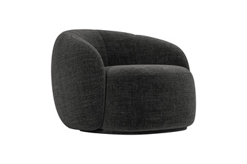 Modern gray fabric armchair isolated on white background. Furniture Collection