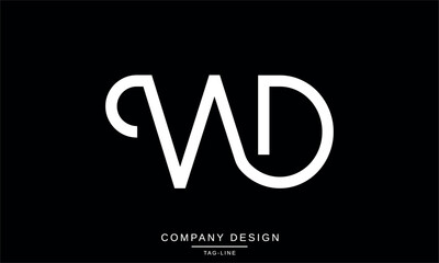 Fototapeta na wymiar WD, DW Abstract Letters Logo Monogram Design Vector