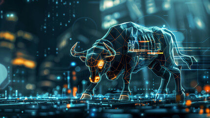 Bull market, trading, grafico, crypto , crypto bull - obrazy, fototapety, plakaty