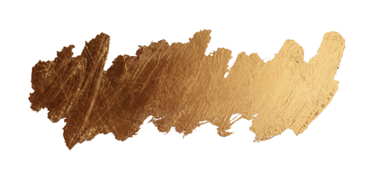 PNG Gold glitter metallic ink color smear brushstroke stain scrawl blot on transparent background.