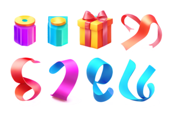 elements ribbon set icon Abstract 3d colorful