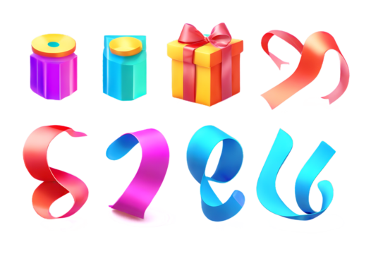 elements ribbon set icon Abstract 3d colorful