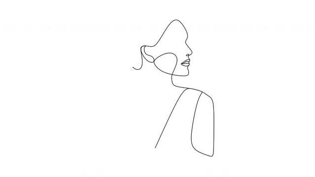 Vector fashion illustration of the female body in a trendy linear style. Elegant art. For posters, tattoos, logos of underwear stores