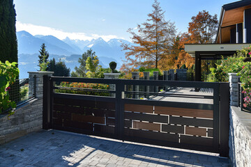 Wide automatic gate with remote control