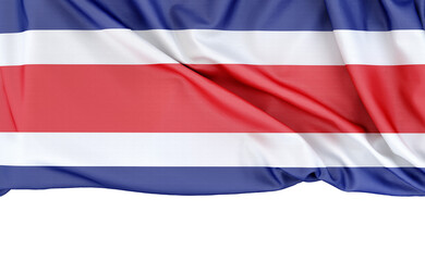 Flag of Thailand isolated on white background with copy space below. 3D rendering