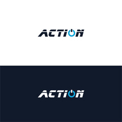 Action.eps, action logo, action lettering typography, "ON" typography, action word typography