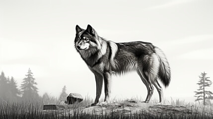 Very simple biro drawn image of the wolf