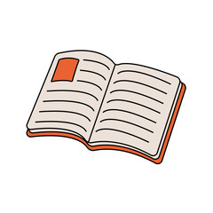 open book icon, flat style book, doodle style book vector. the symbol of the book on a white background