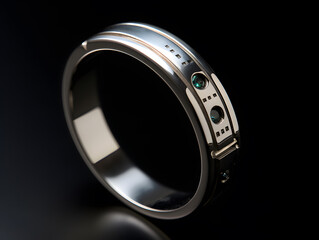 Stylish smart ring of the future. Electronically assisted ring.