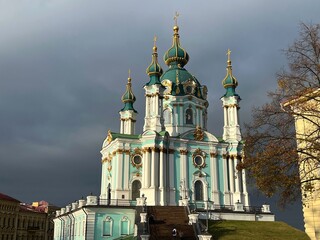 Ukraine Kyiv city St Andrew's Andreyevskaya church. 