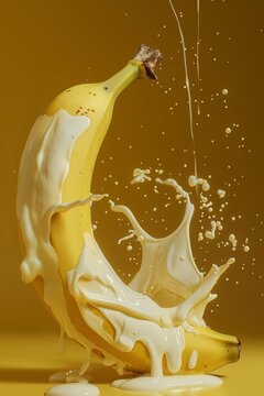 Banana with splash effect