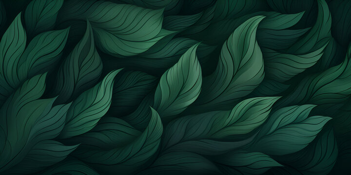 abstract green leaf texture, tropical leaf foliage nature dark green background