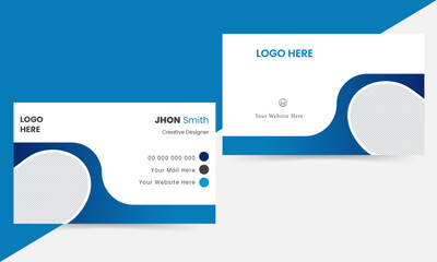 Modern and minimalist orange color business card layout
