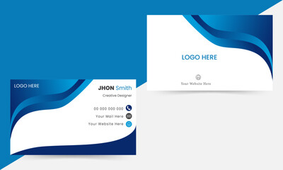 Double-sided creative business card vector design template. Business card for business and personal use.