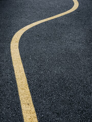 Fototapeta premium Road With Curved Yellow Line in Sweden