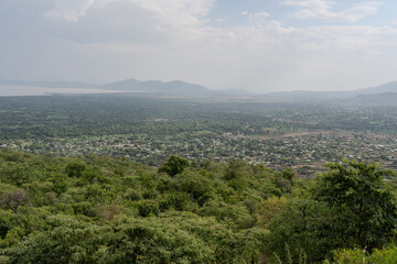 Ethiopia, Landscape and villages in the Dorze territory.