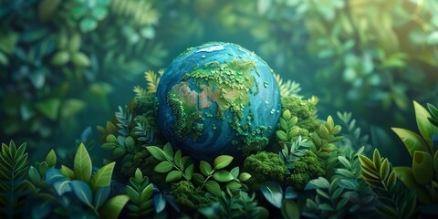 illustration concept of how to rescue our earth. project --ar 2:1 --stylize 750 Job ID: fbfa71e3-5f97-49e2-b14b-b9dc35df83bb - obrazy, fototapety, plakaty