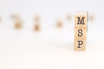 MSP (Managed Service Provider) acronym isolated on white background.