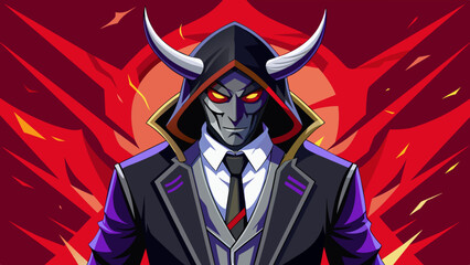  an assassin in a suit has-a pair of black