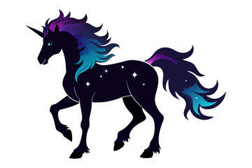 galactic unicorn black silhouette icon 