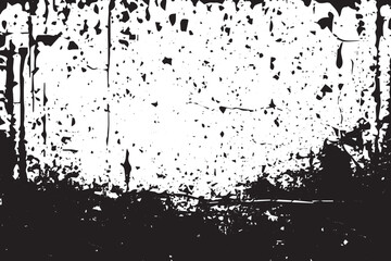 Abstract Monochrome Texture: Grunge Black & White Pattern of Dust, Chips, and Ink Spots on White Background
