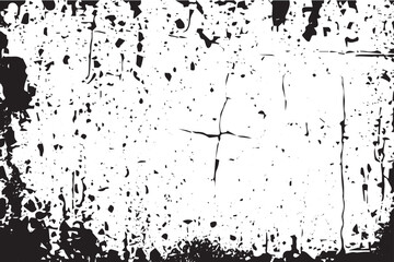 Abstract Monochrome Texture: Grunge Black & White Pattern of Dust, Chips, and Ink Spots on White Background